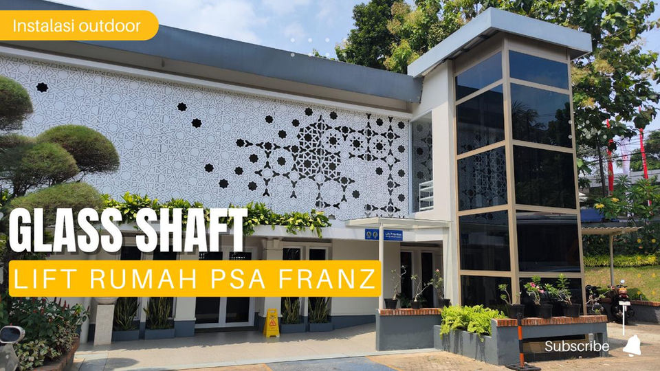 Project Lift Rumah PSA Franz Cabin Full Glass Shaft 2 Lantai Outdoor